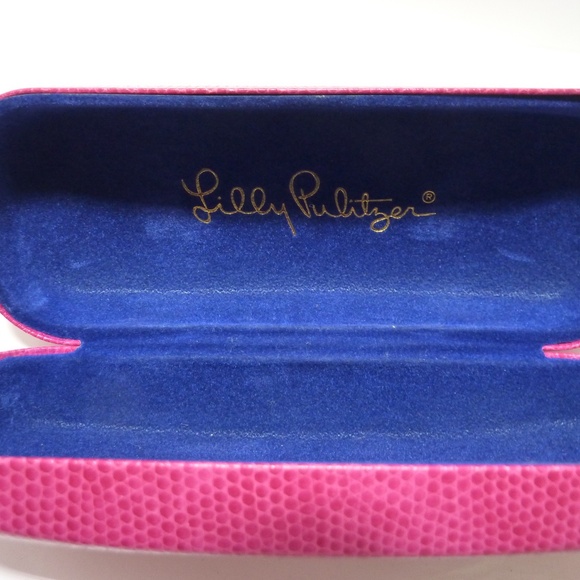 Lilly Pulitzer Hard Case Clam Shell Eyeglasses Sunglasses Faux Reptile Case - Picture 2 of 3